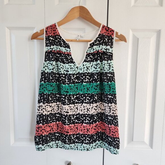 4/$25 Elle Sleeveless Colorful Striped Blouse - Picture 1 of 11